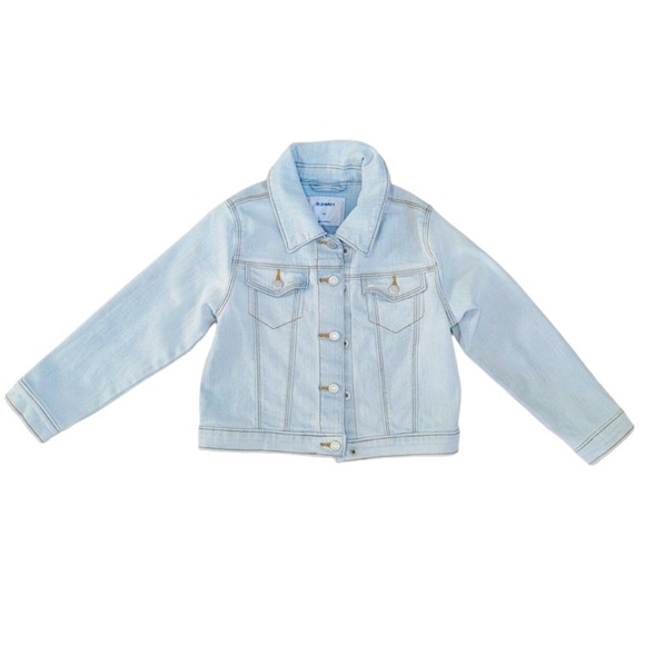 Old Navy Girls Size 4T Light Blue Button Front Stretch Denim Jean Jacket - NWT - Picture 2 of 8